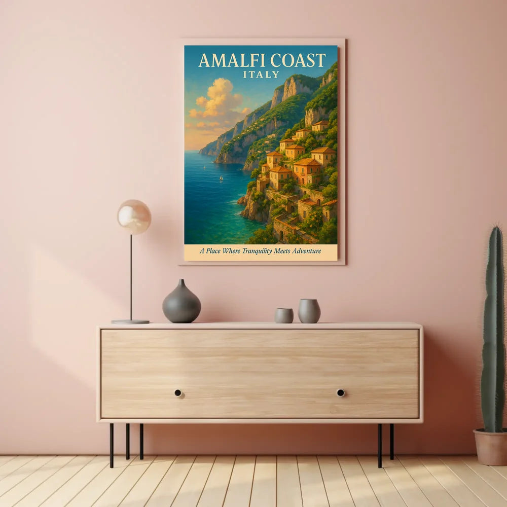 Amalfi Coast Italy Travel Destination Poster