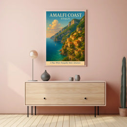 Amalfi Coast Italy Travel Destination Poster