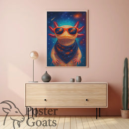 Cosmic Axolotl Fantasy Art Poster