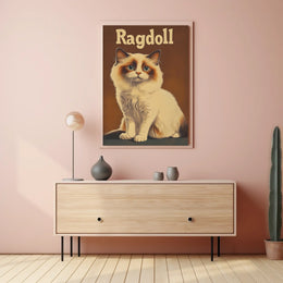 Ragdoll Cat Realistic Portrait Photography Artwork Poster