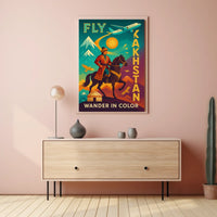 Fly Kazakhstan Wander In Color Poster