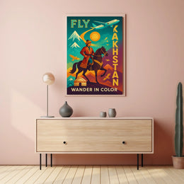 Fly Kazakhstan Wander In Color Poster