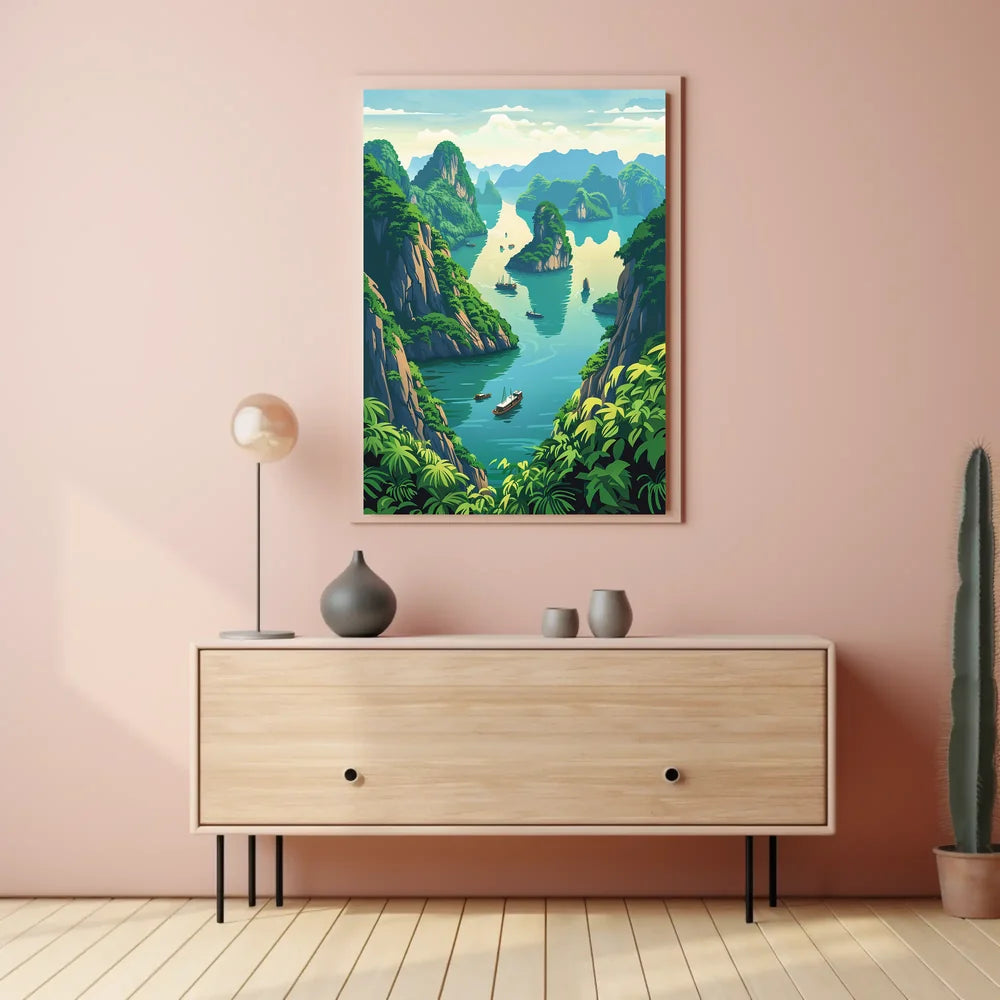 Tropical Seascape Poster: Halong Bay Adventure Art