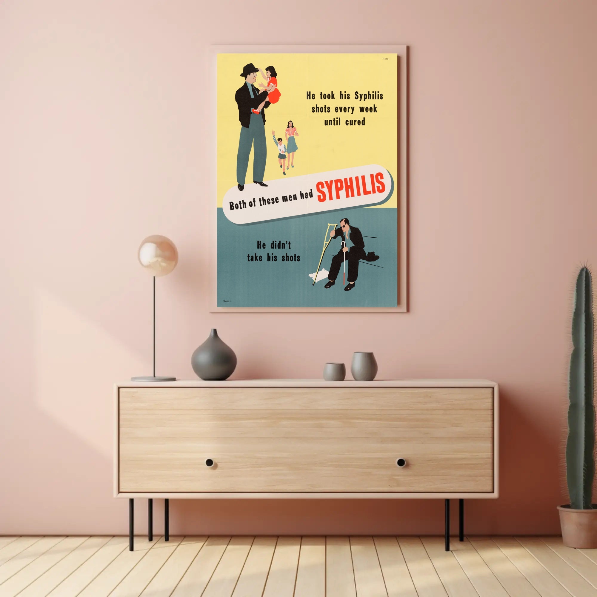 Vintage Syphilis Treatment Public Health Educational Poster PosterGoat