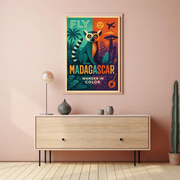 Explore Madagascar Vibrant Lemur Adventure Travel Poster PosterGoat