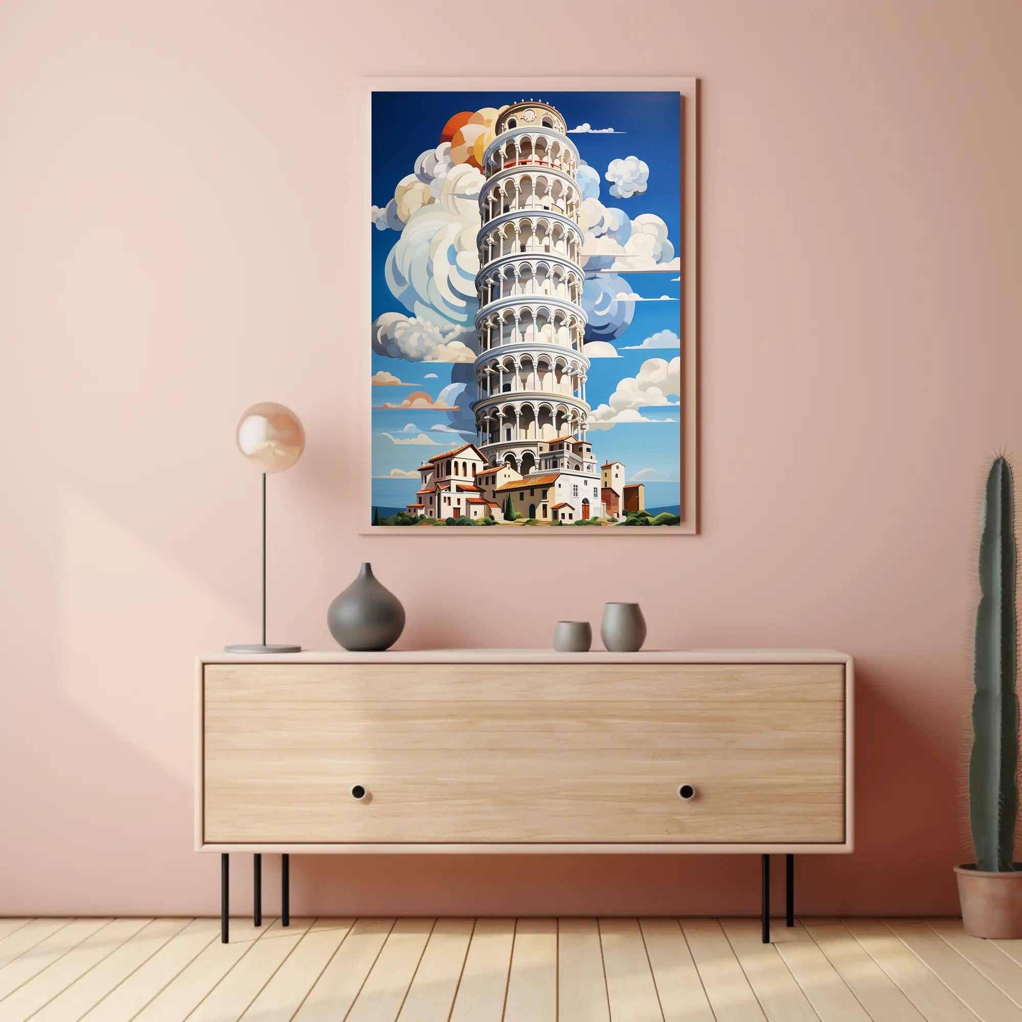 The Leaning Tower Of Pisa Artistic Poster PosterGoat