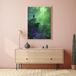 Mystical Adventurer on Enigmatic Forest Edge Fantasy or Mythology Poster PosterGoat