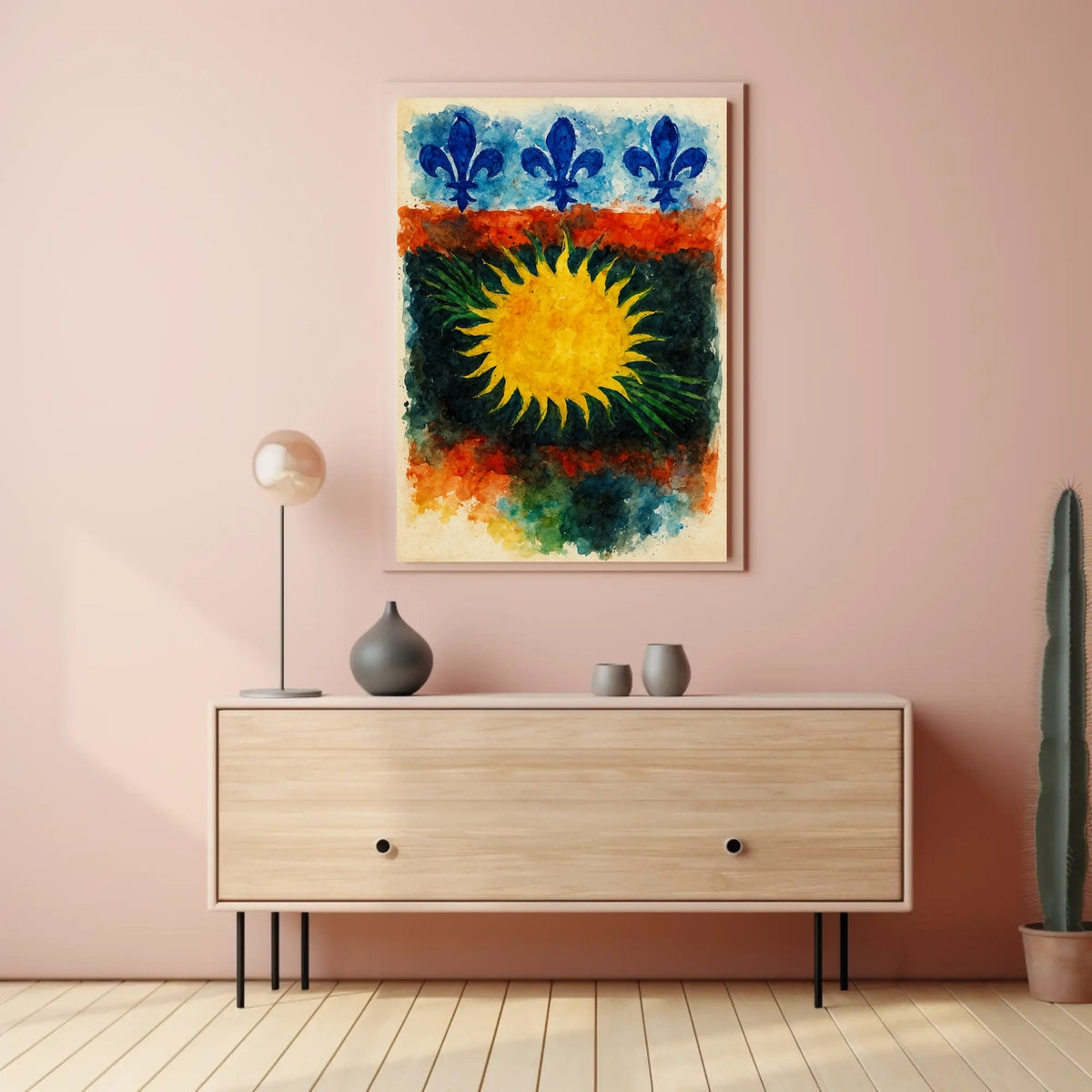 Sunburst and Fleur-de-Lis Poster