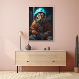 Tiger in Streetwear Urban Fashion Pop Culture Poster