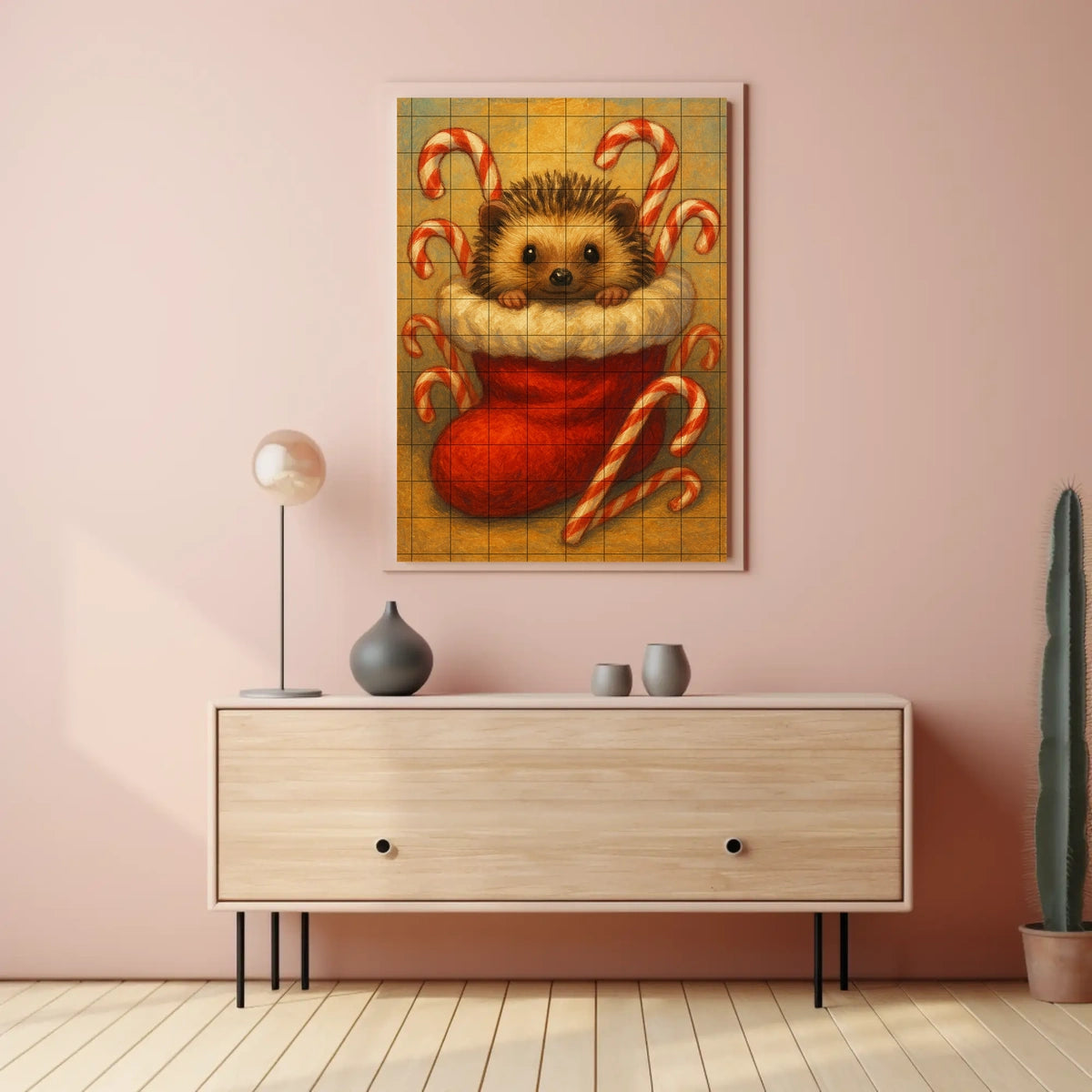 Festive Hedgehog In Stocking Poster