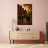 Ivy Covered University Building Autumn Scene Realism Poster