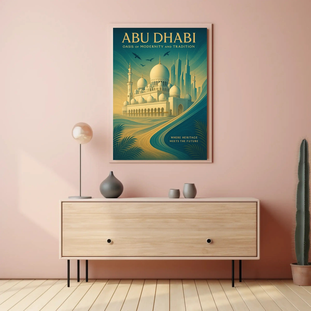 Abu Dhabi Harmony Tradition Meets Modernity Urban or Cityscape Poster