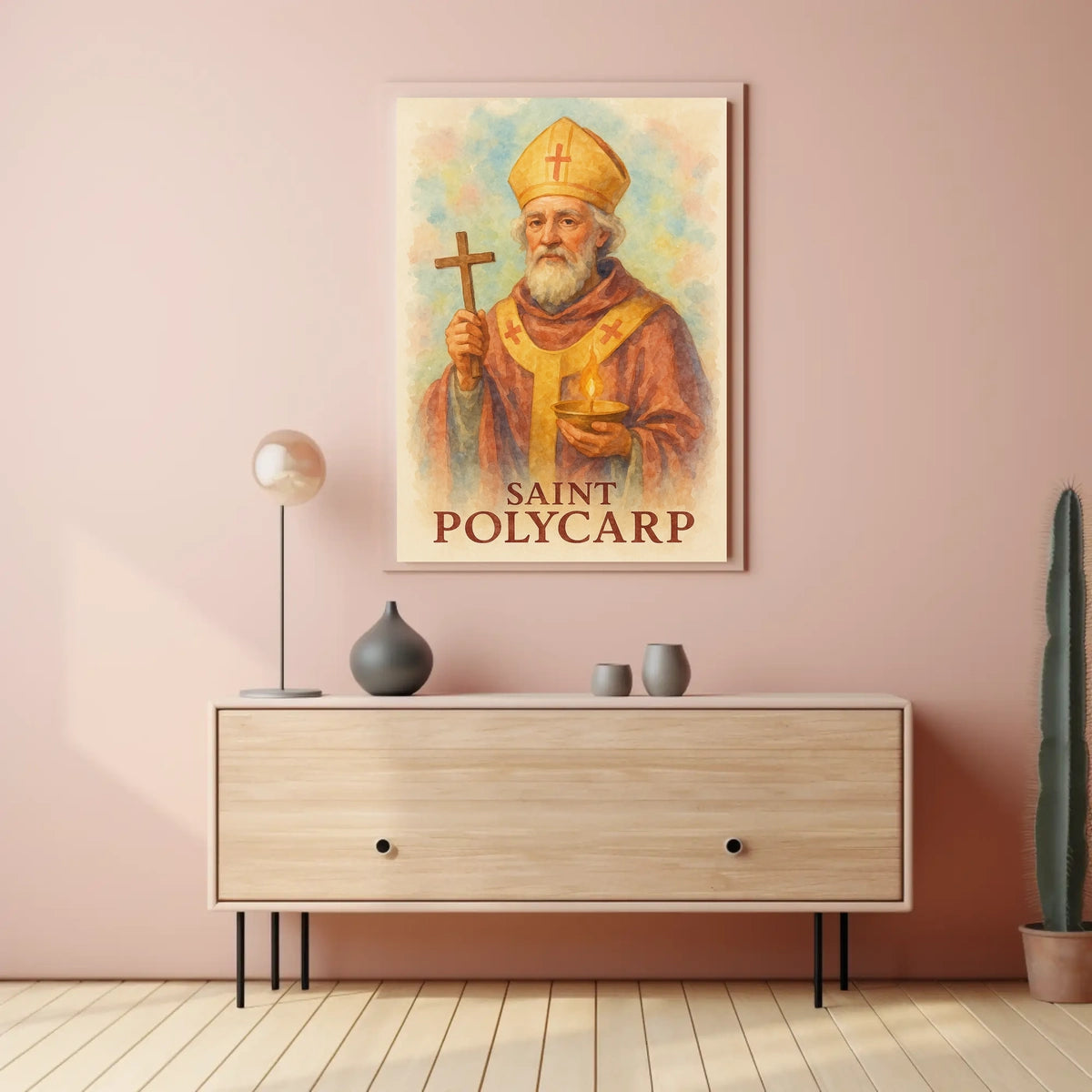 Saint Polycarp Portrait For Exhibit Space Display Poster
