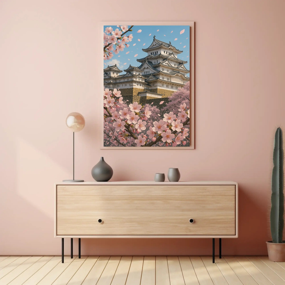 Cherry Blossoms at the Castle Poster