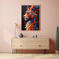 Vibrant Lion Art Poster