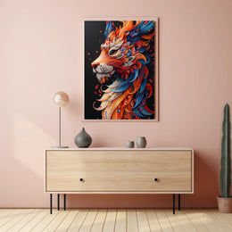 Vibrant Lion Art Poster