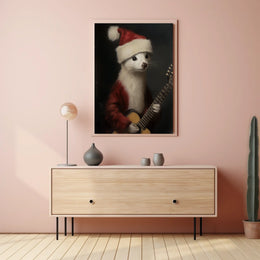 Festive Ferret With Guitar Poster