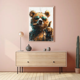 Cool Bear With Attitude Poster