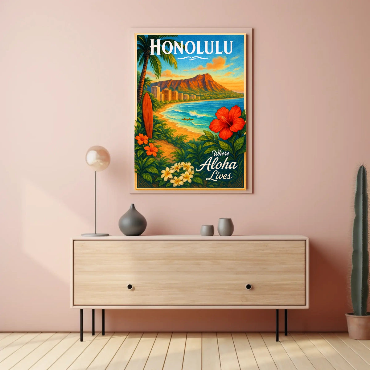 Honolulu Where Aloha Lives Poster