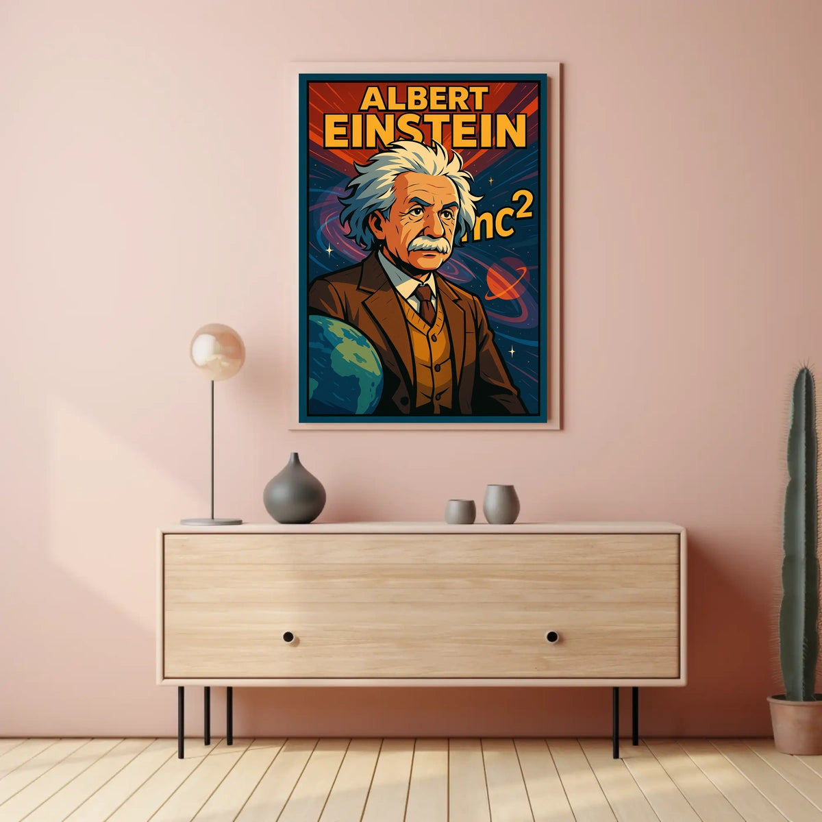 Albert Einstein Scenic Vintage Wanderlust Poster