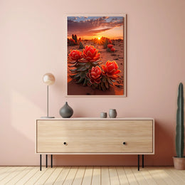 Desert Bloom At Sunset Poster