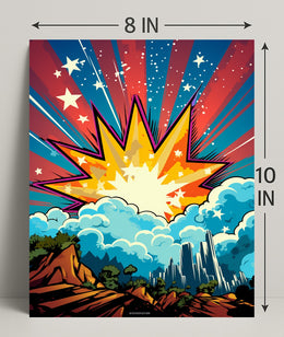 Cosmic Explosion Over Cityscape Poster