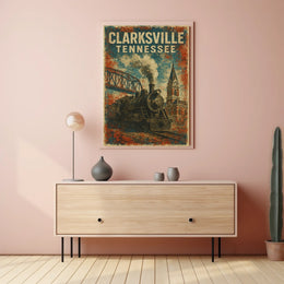 Clarksville, Tennessee Vintage Vintage Poster