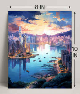 Cityscape At Dusk Poster