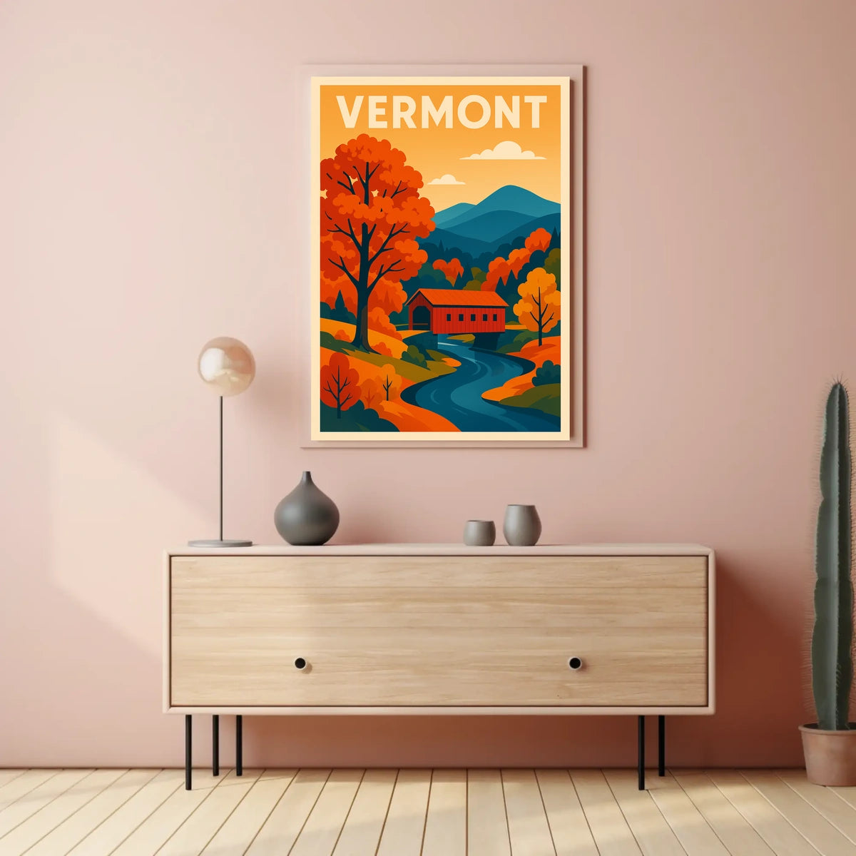 Autumn Vermont Rustic Wanderlust Poster