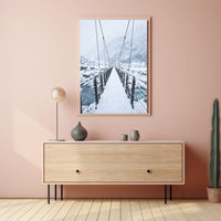 Snow-Covered Bridge in Wintery Landscape National Park Poster