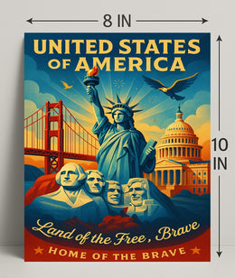 United States of America Land of the Free Poster PosterGoat