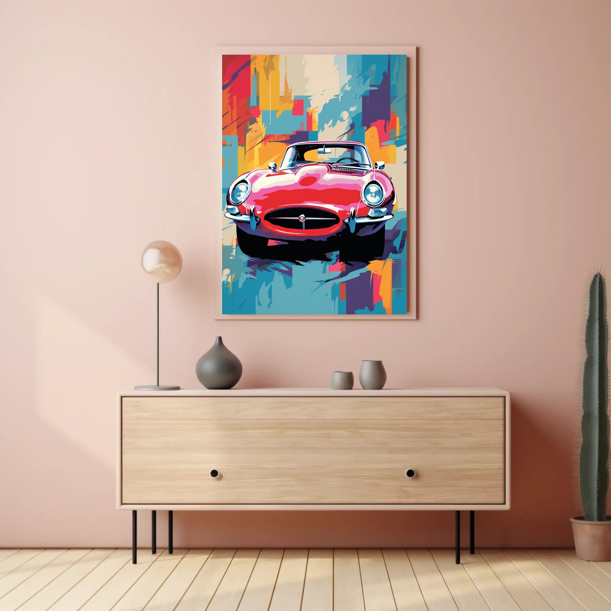 Vibrant Classic Car Art Poster PosterGoat