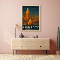 Kansas City Plaza In Gold Poster