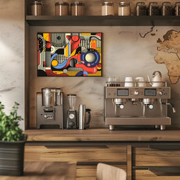 Vibrant Abstract Geometric Pop Art Poster Print