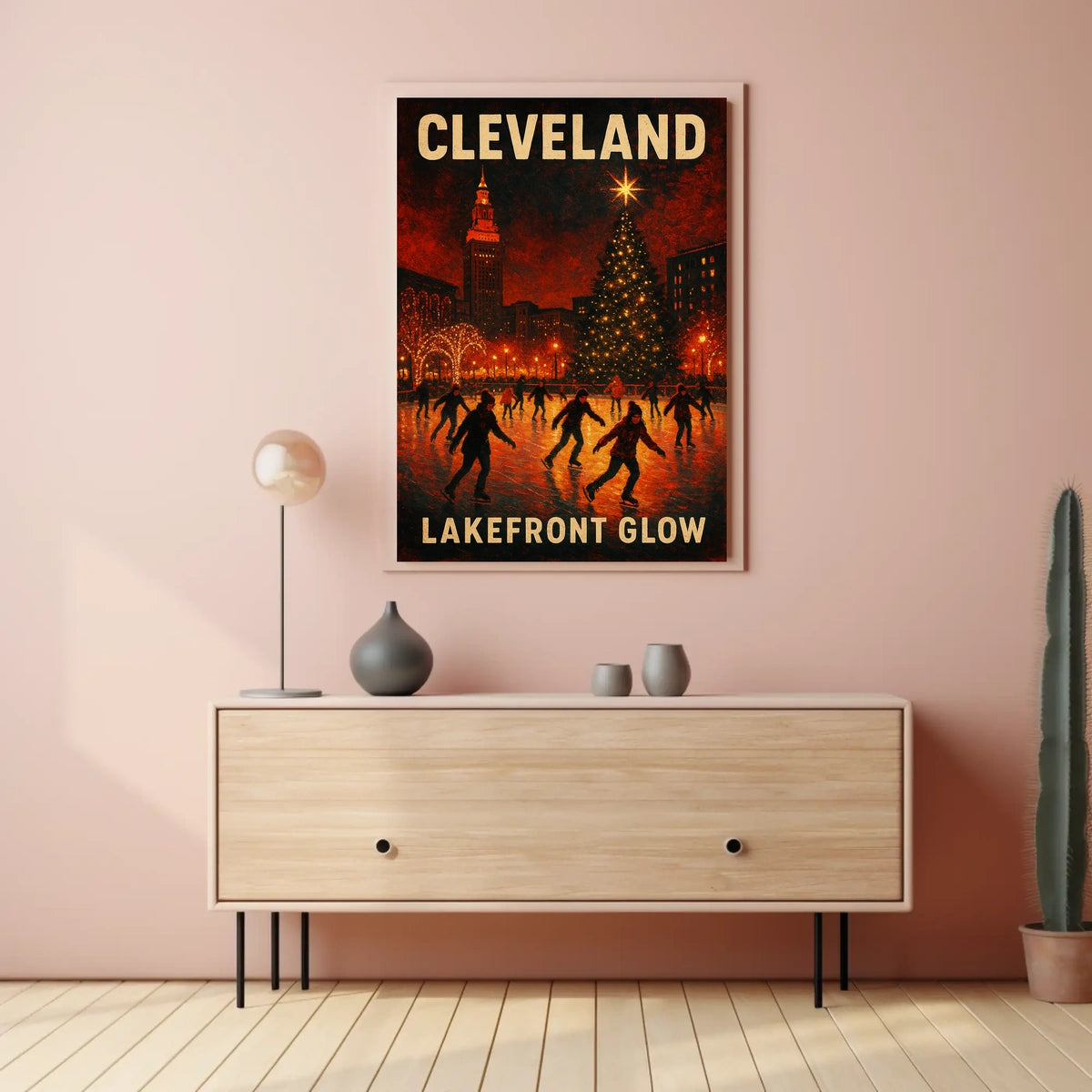 Cleveland Lakefront Glow Poster