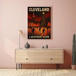 Cleveland Lakefront Glow Poster