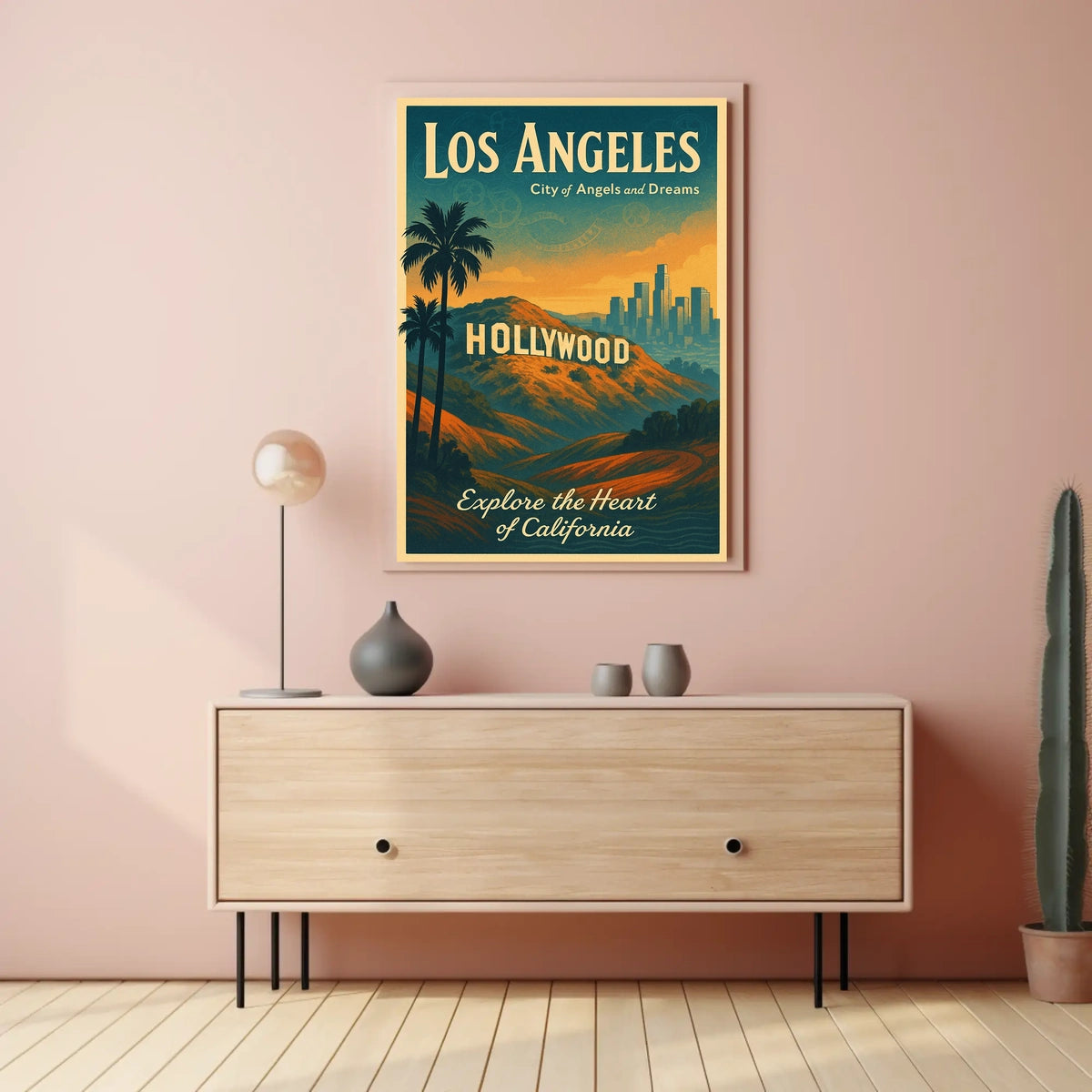 Vintage Los Angeles Travel Poster: City of Dreams