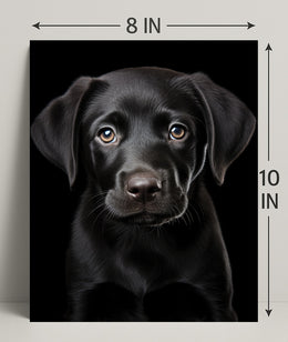 Portrait Of A Black Labrador Puppy Poster