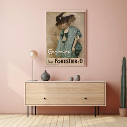 Champagne Elegance Vintage Poster Print