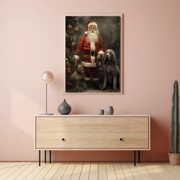 Santa Claus And His Canine Companions Poster