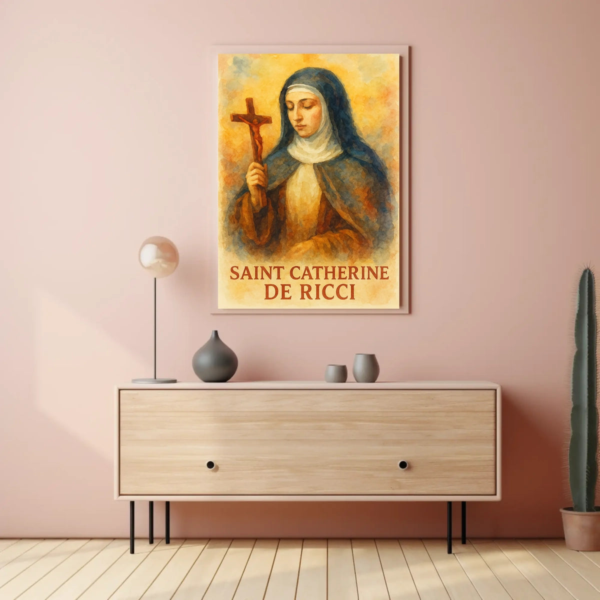 Saint Catherine De Ricci Portrait Of Faith Devotion Poster