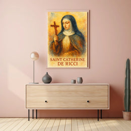 Saint Catherine De Ricci Portrait Of Faith Devotion Poster