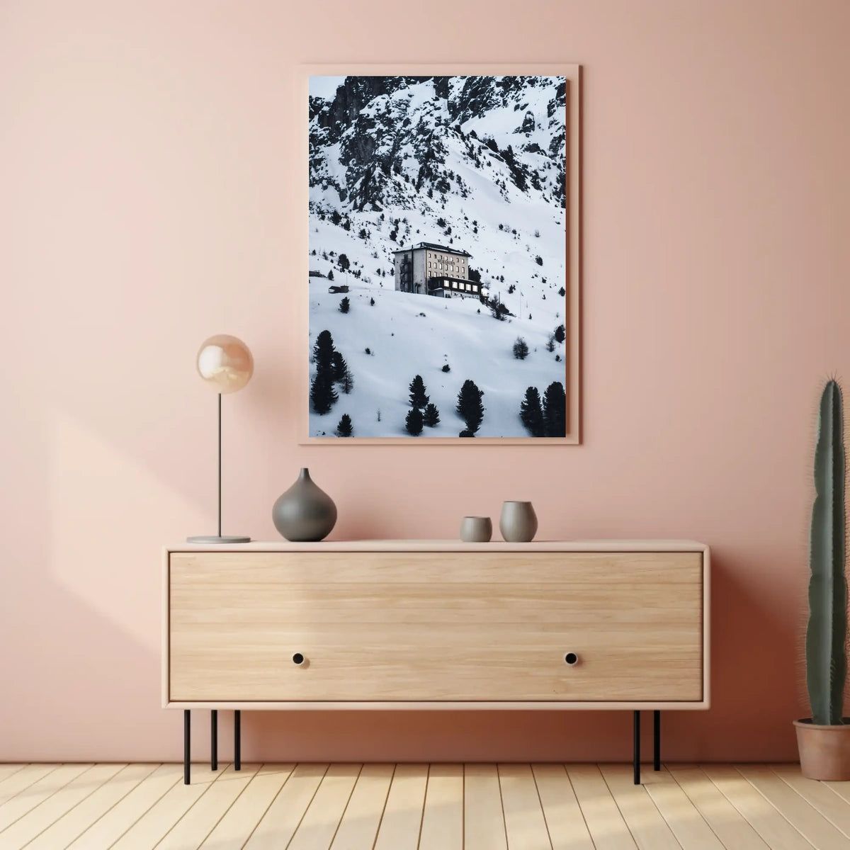 Weisshorn Alpine Serenity: Snowy Mountain Landscape Poster