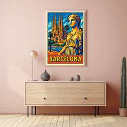 Barcelona Vibrant Cityscape Poster