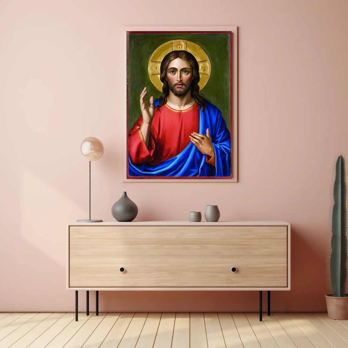 Iconic Portrait of Jesus Christ Poster