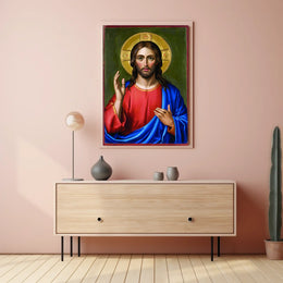 Iconic Portrait of Jesus Christ Poster