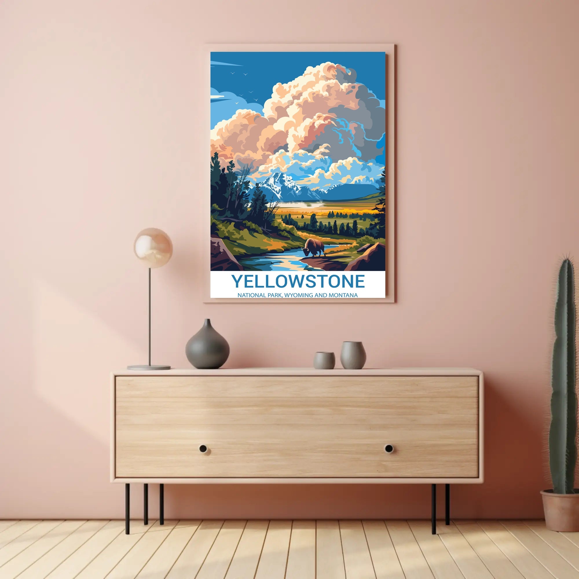 Yellowstone National Park Vintage Wilderness National Park Poster