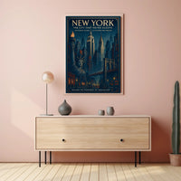 New York Vintage Travel Poster Wall Art Print