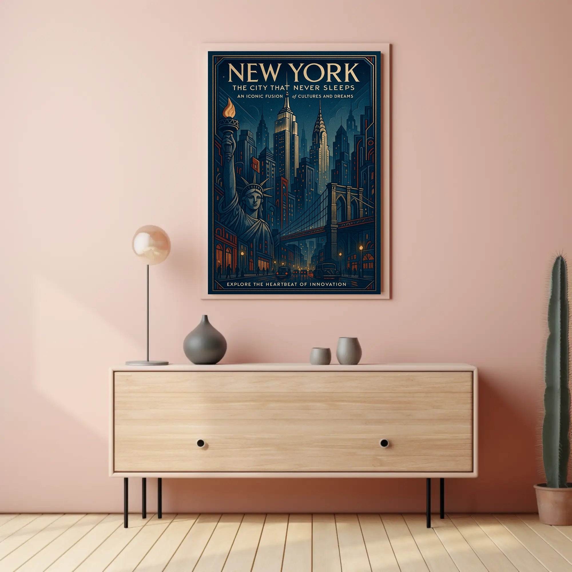 New York Vintage Travel Poster Wall Art Print