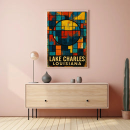 Lake Charles Geometric Abstract Art Poster